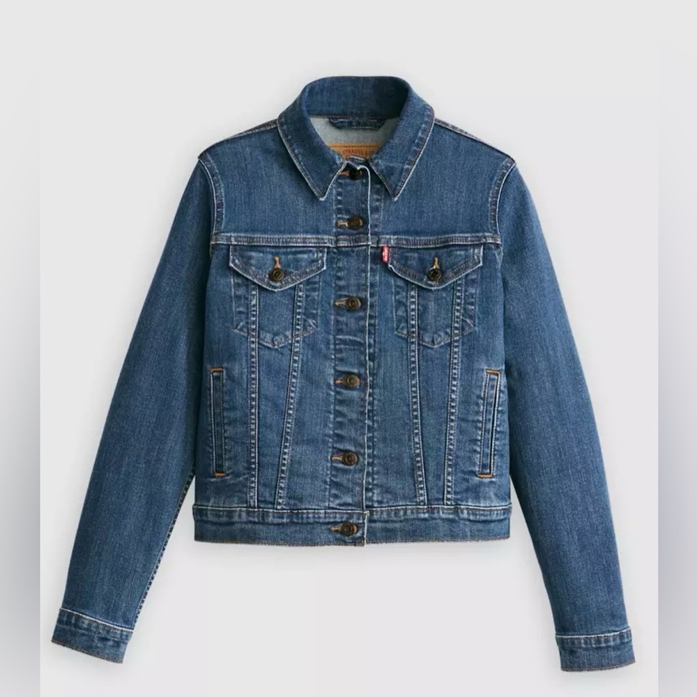 ⭐️Host Pick⭐️ Levi’s Classic Denim Trucker Jacket Slim fit Women’s Small NWOT - Picture 3 of 16